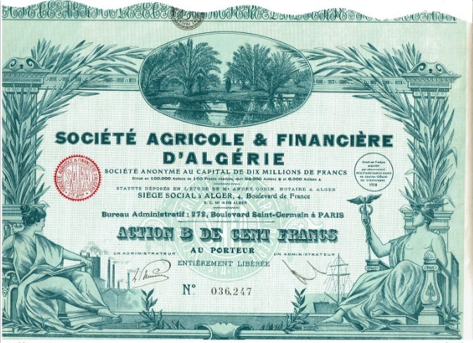 SOCIETE AGRICOLE ET FINANCIERE D'ALGERIE